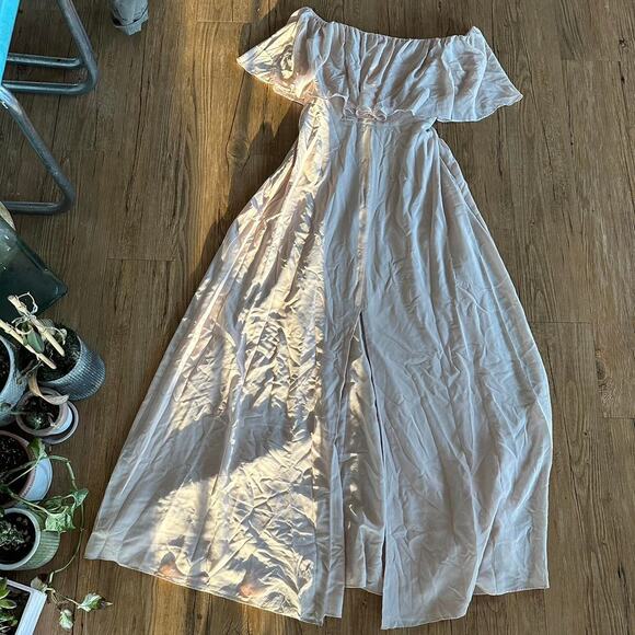 Wayf Dresses & Skirts - WAYF Women's Medium Dress Pink Maxi Full Length Gown Off The Shoulder